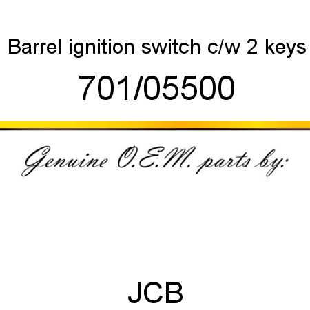 Barrel, ignition switch, c/w 2 keys 701/05500