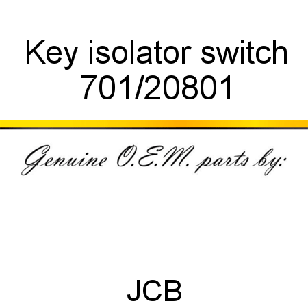Key, isolator switch 701/20801