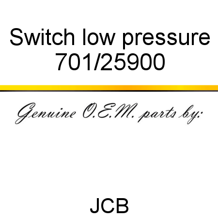 Switch, low pressure 701/25900