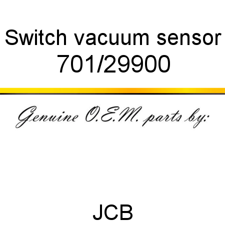 Switch, vacuum sensor 701/29900