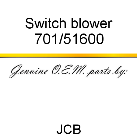 Switch, blower 701/51600