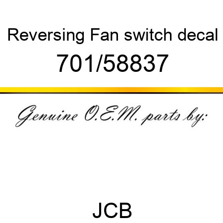 Reversing Fan, switch decal 701/58837
