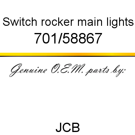 Switch, rocker, main lights 701/58867