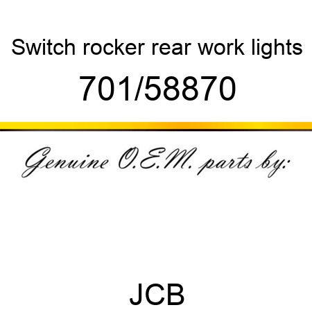 Switch, rocker, rear work lights 701/58870