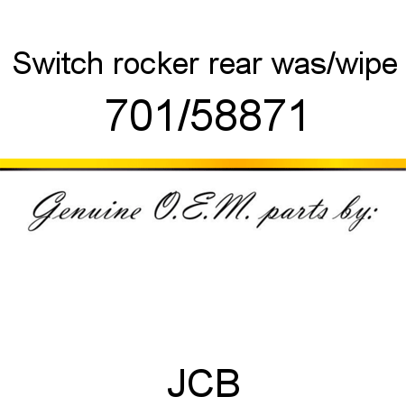 Switch, rocker, rear was/wipe 701/58871