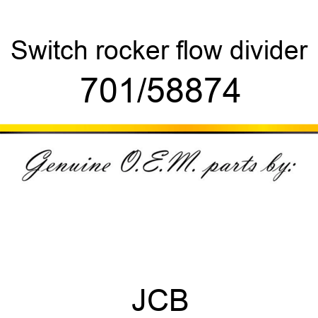 Switch, rocker, flow divider 701/58874