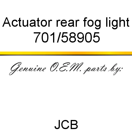 Actuator, rear fog light 701/58905