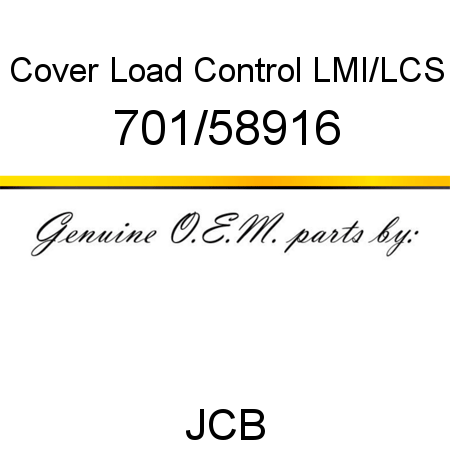 Cover, Load Control, LMI/LCS 701/58916