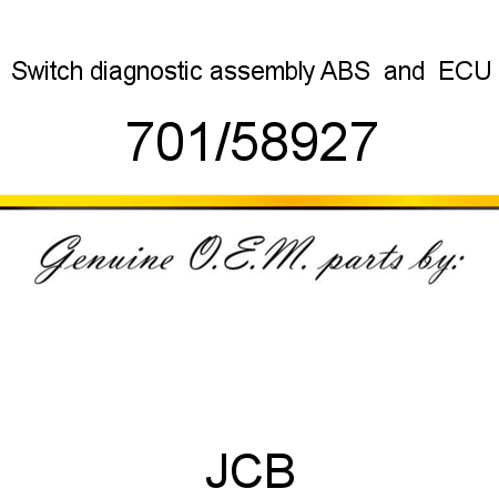 Switch, diagnostic assembly, ABS & ECU 701/58927
