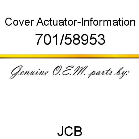 Cover, Actuator-Information 701/58953