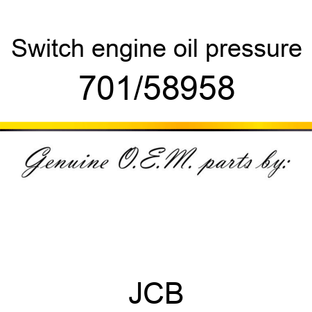 Switch, engine oil pressure 701/58958