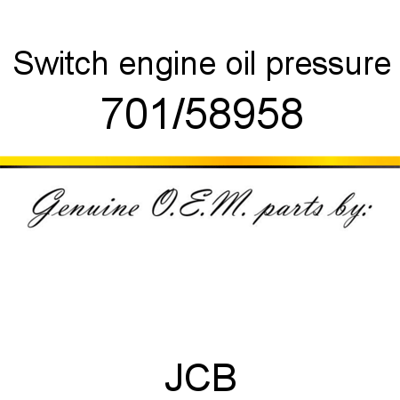Switch, engine oil pressure 701/58958