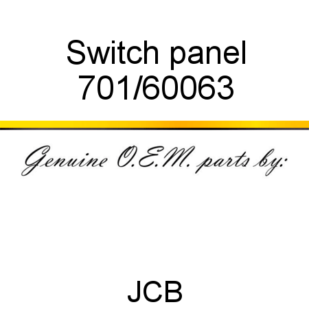 Switch, panel 701/60063