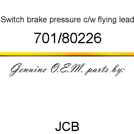 Switch, brake pressure, c/w flying lead 701/80226