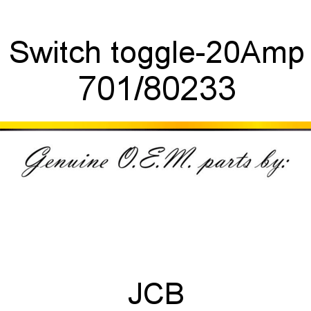 Switch, toggle-20Amp 701/80233
