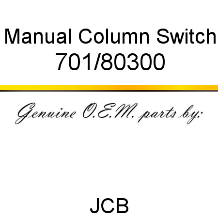 Manual, Column Switch 701/80300