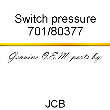 Switch, pressure 701/80377