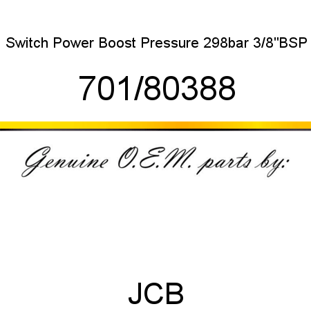 Switch, Power Boost Pressure, 298bar 3/8