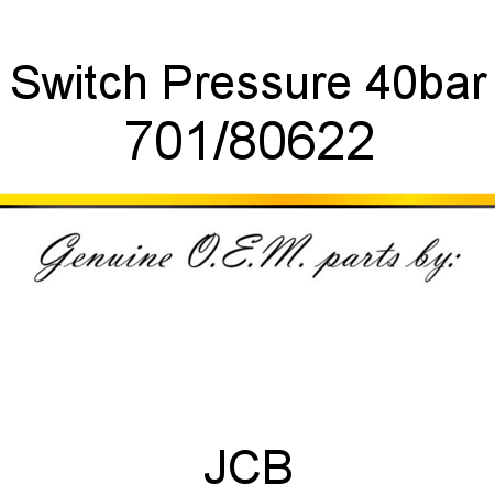 Switch, Pressure, 40bar 701/80622