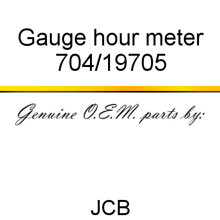 Gauge, hour meter 704/19705