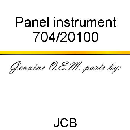 Panel, instrument 704/20100