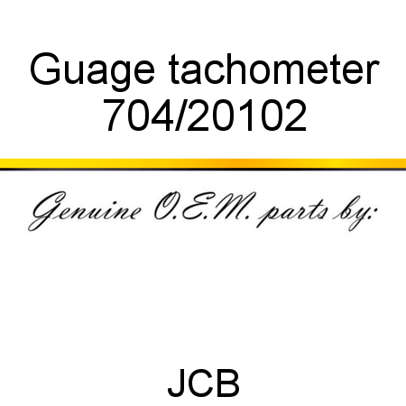 Guage, tachometer 704/20102