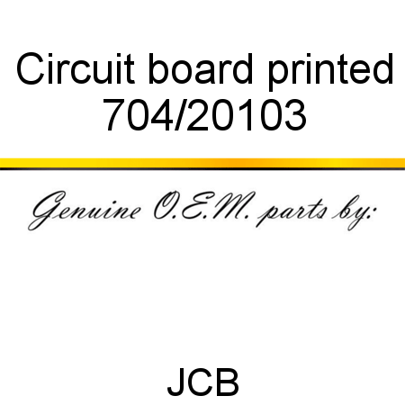 Circuit board, printed 704/20103