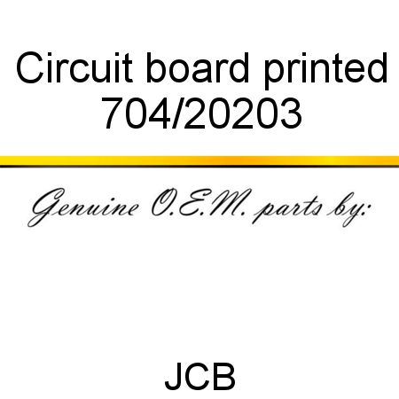 Circuit board, printed 704/20203