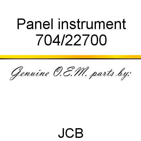 Panel, instrument 704/22700