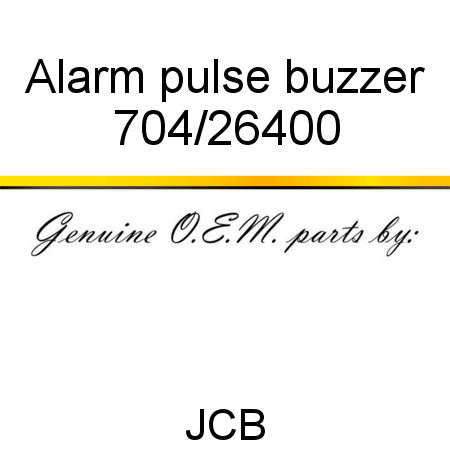 Alarm, pulse buzzer 704/26400