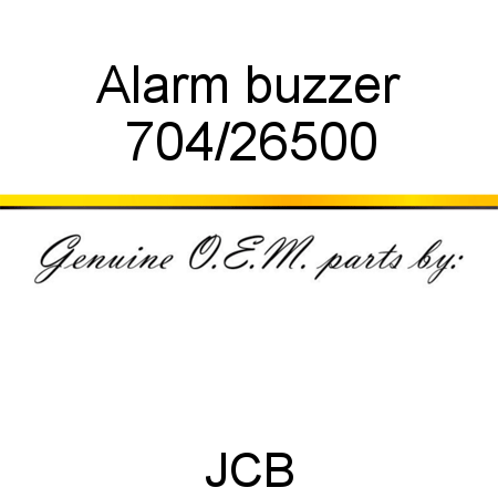 Alarm, buzzer 704/26500