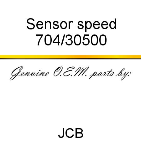 Sensor, speed 704/30500