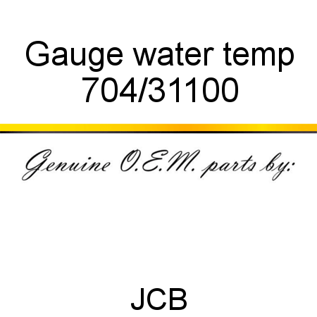 Gauge, water temp 704/31100