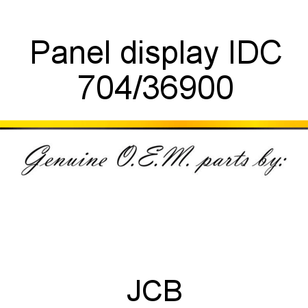 Panel, display, IDC 704/36900