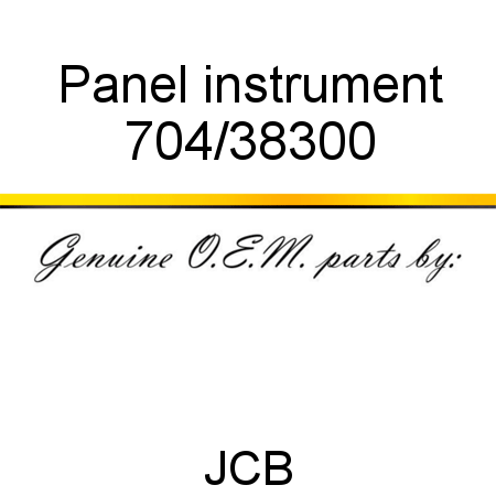 Panel, instrument 704/38300