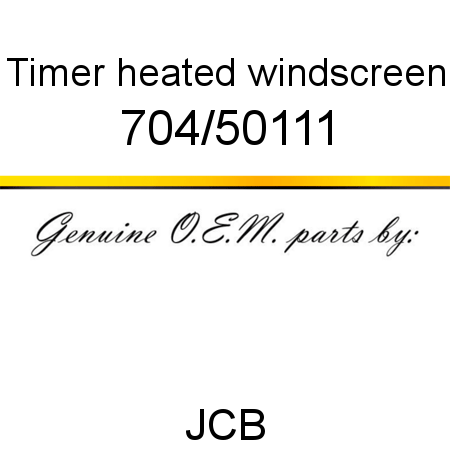 Timer, heated windscreen 704/50111