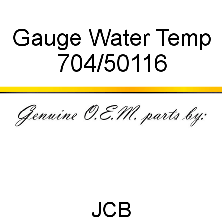 Gauge, Water Temp 704/50116