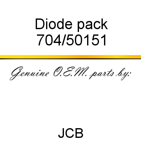 Diode, pack 704/50151