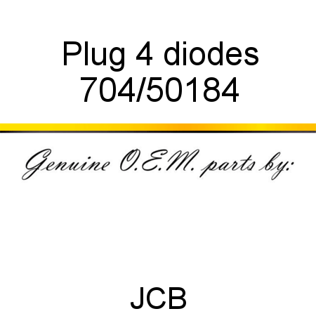 Plug, 4 diodes 704/50184