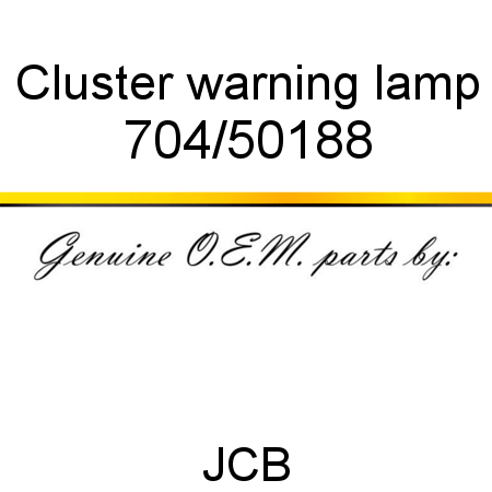 Cluster, warning lamp 704/50188