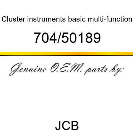 Cluster, instruments basic, multi-function 704/50189