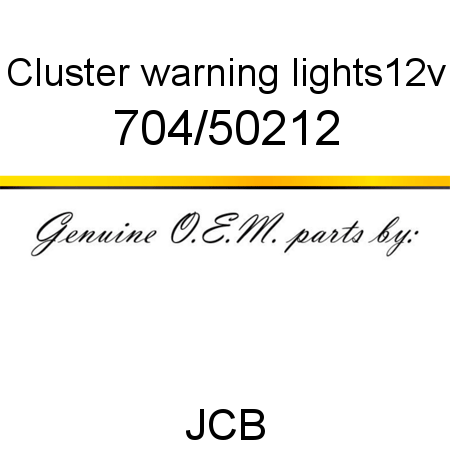 Cluster, warning lights,12v 704/50212