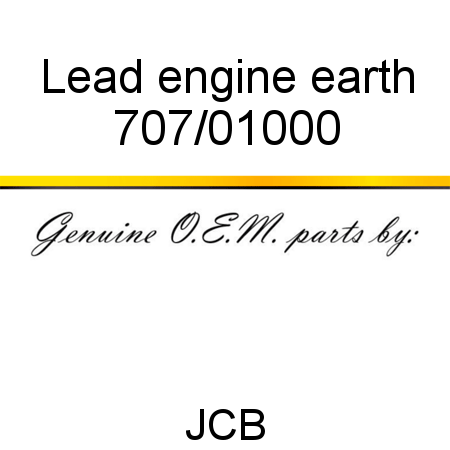 Lead, engine earth 707/01000