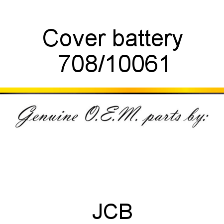 Cover, battery 708/10061