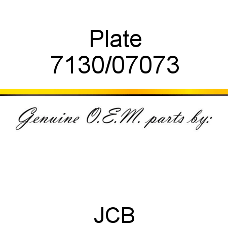 Plate 7130/07073