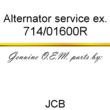 Alternator, service ex. 714/01600R