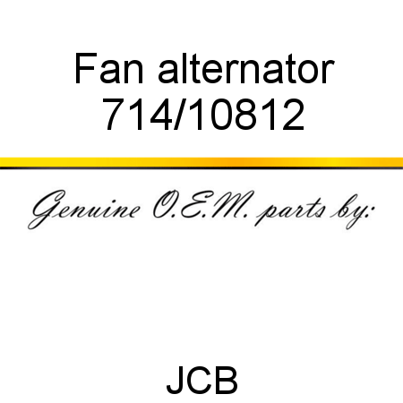 Fan, alternator 714/10812
