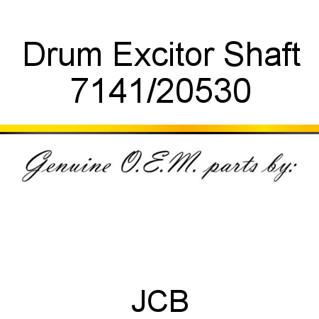 Drum, Excitor, Shaft 7141/20530