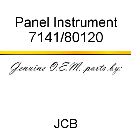 Panel, Instrument 7141/80120