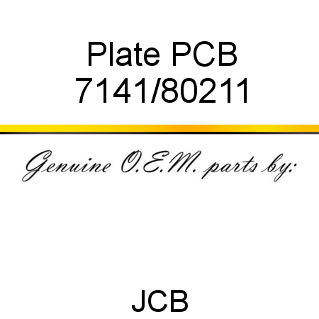 Plate, PCB 7141/80211